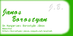 janos borostyan business card