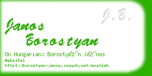 janos borostyan business card